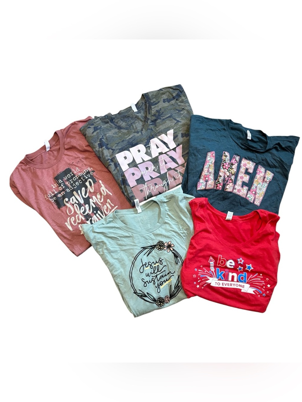 Bundle of Christian Plus Sized Graphics & Positive Sayings T-shirts 4X - Bundle